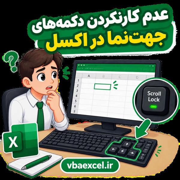 عدم کارنکردن دکمه های جهت نما در اکسل