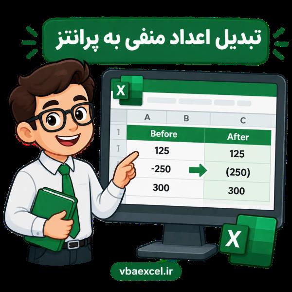 تبدیل اعداد منفی به پرانتر